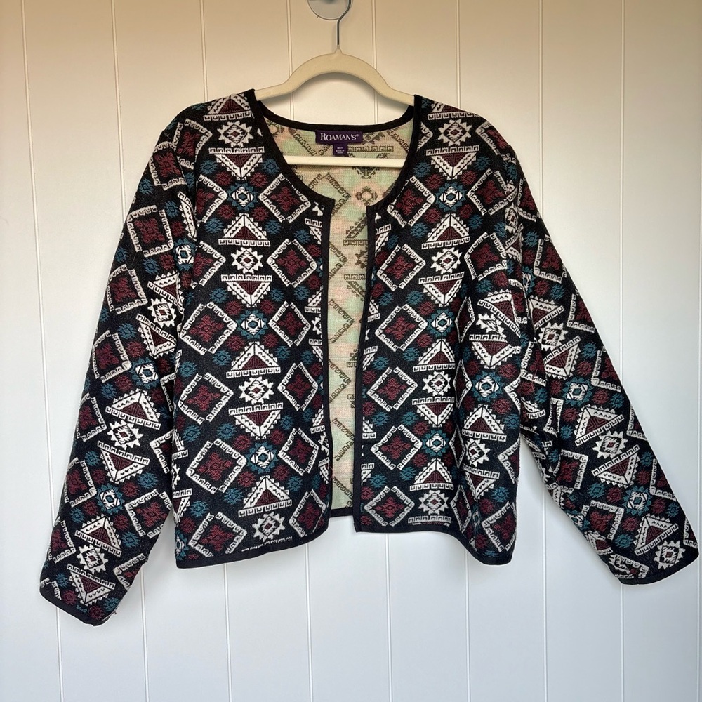 Vintage Romans Southwest Tapestry Aztec Pattern Jacket Women’s XL